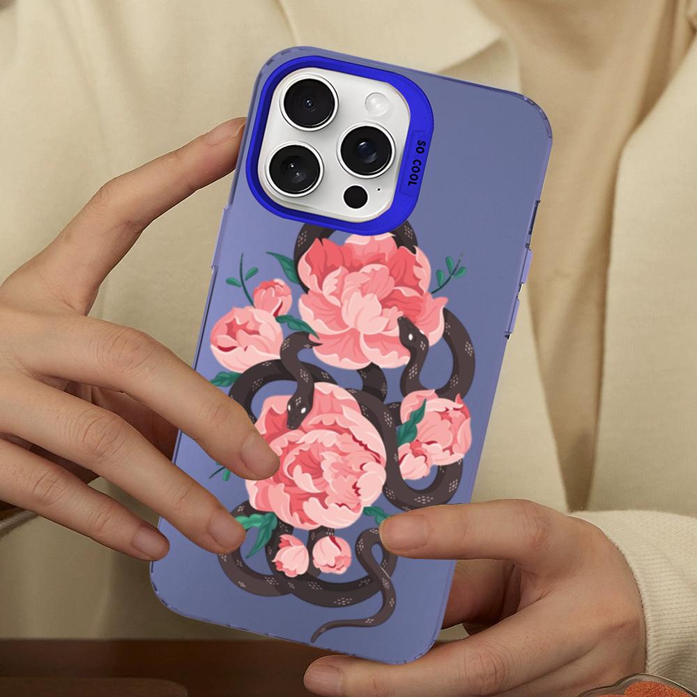 Snake Flower Snake Painting Phone Case For IPhone 16 15 14 13 12 11 Pro Max X XR XSMAX 8 7 Plus Matte Shockproof Back Cover
