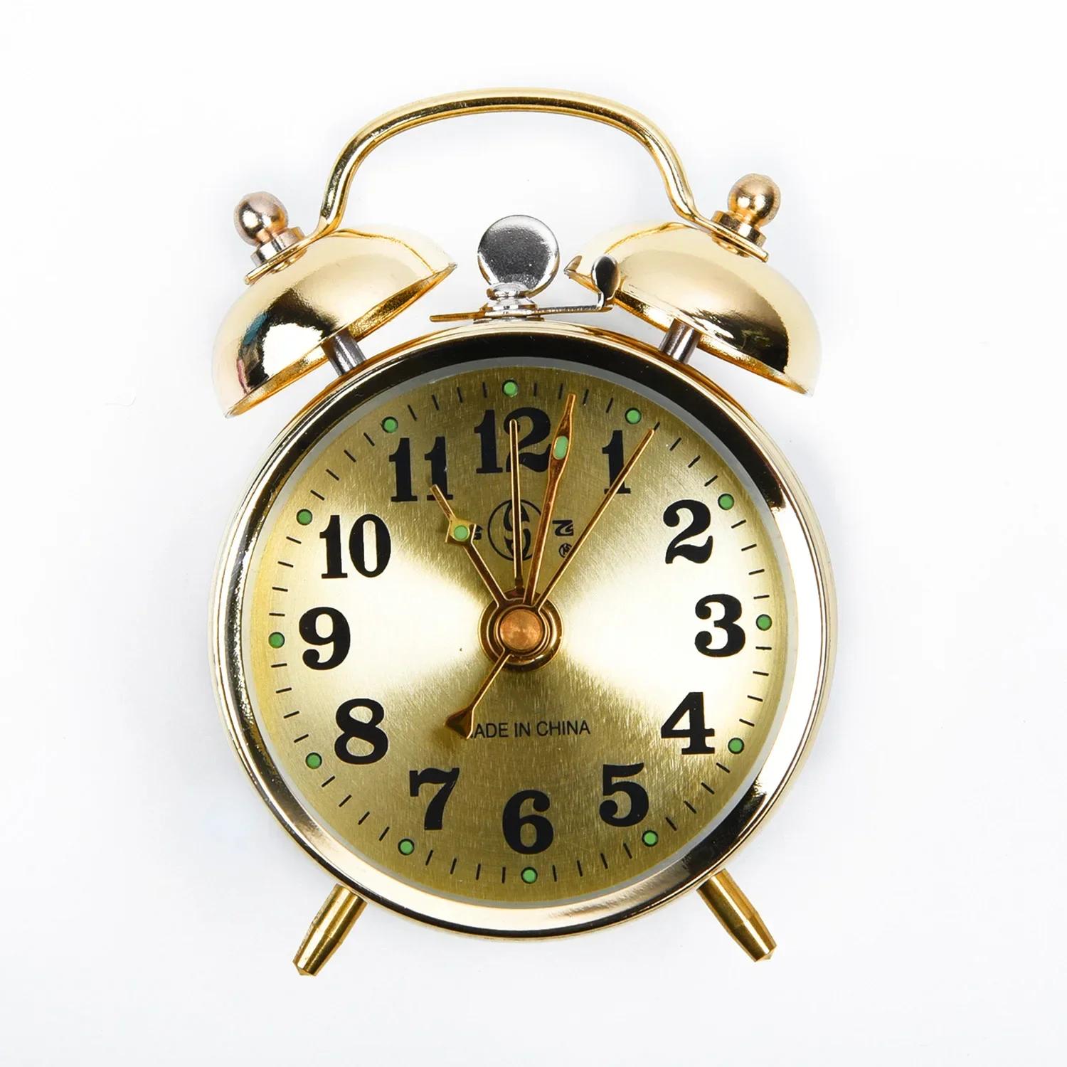 

Alarm clock Alarm Clock Retro Gold Horseshoe Mechanical Alarm Clock Vintage Metal Clock with Unique Rod/Bell Design CHINA