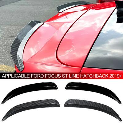 2ks Car Rear Spoiler Extension Lip Fins Spoiler Black Color Styling Auto Part Styling pro Ford Focus ST Line Hatchback 2019-2025