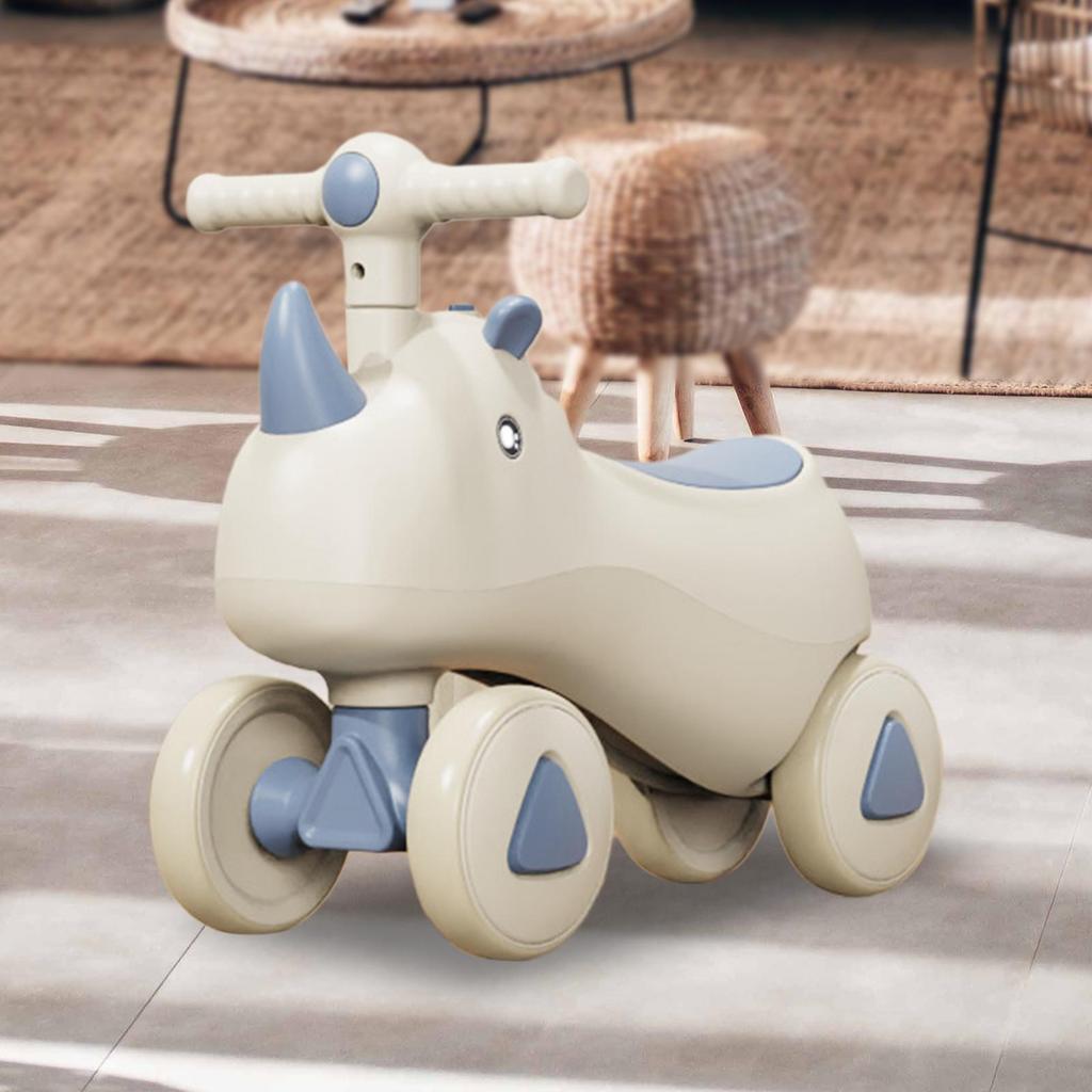 Infants Ride on Toys with Easy Grip Handles 4 Wheel Balance Bike for Blue