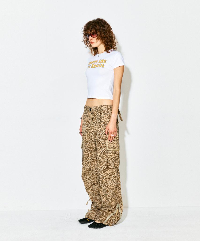 Haitaideupeulaengki Lightweight Coated Cargo Pants Leopard