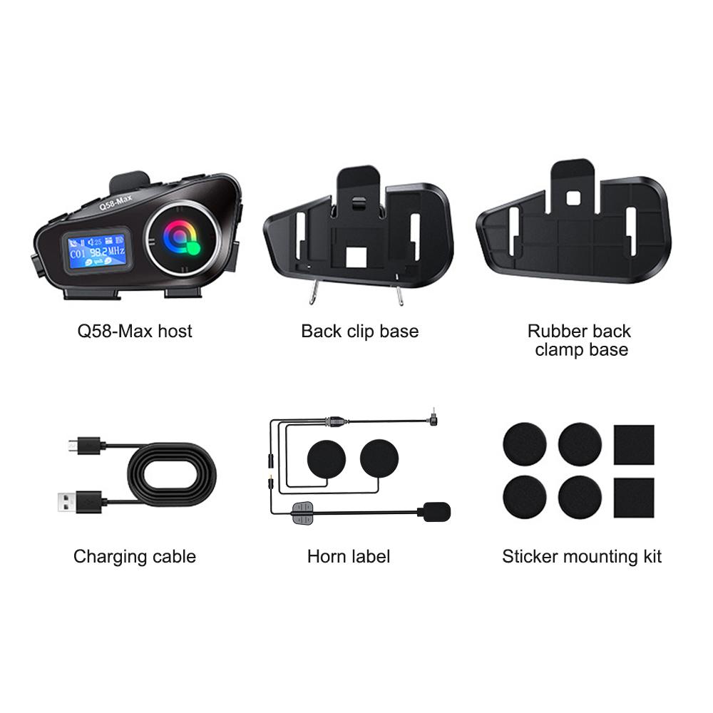 

Мотоциклетный шлем Bluetooth Intercom Multi-Scene Mixed Music Sharing LCD Display FM Radio For 2 Rider 500m Intercom