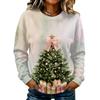 Women's Casual Christmas Print Long Sleeve Neck Sweatshirt