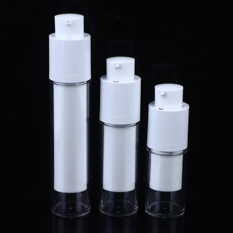 15/30/50Ml Vacuum Pump Bottles Frosted Clear Round Lotion Foundation Jar Rotating Lifting Lid Empty Travel Cosmetic Dispenser