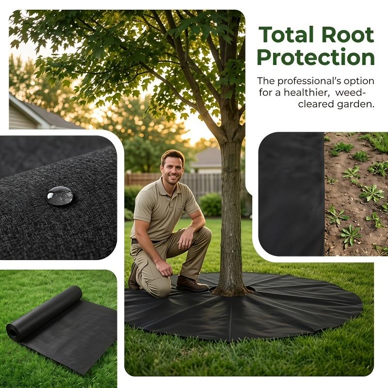 10Pcs Round Tree Weed Control Mat Heavy Duty Non Woven Landscape Fabric Mulch Ring Cover Outdoor Garden Tree Protector Mat