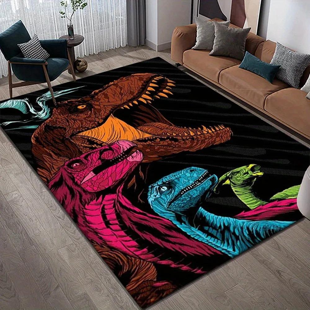 Dinosaur Pattern Room Decor Area Rug, Non-Slip Bedroom Yoga Mat, Pography Props Outdoor Carpet, Kids Birthday Gift Decor