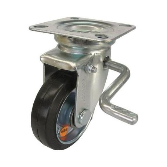 TRUSCO Conductive Rubber Swivel with Double Caster, Stoppers, 100, TYEJB-100A