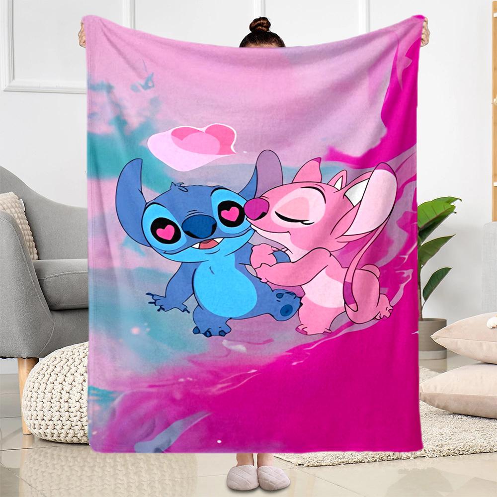 Stitch Angel Blanket Warmthful Decor Suitable for Couch Chair Seaside for All Occasions Playful Design Perfect Gift for Relatives and Friends