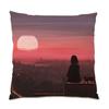 Office Sofa Cushion Cover Simple Illustration Cartoon Scenery Pillow Cover Luxury Home Decoration Cushion Cover