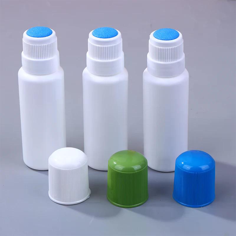 50ML Empty Smudge Bottle Liquid Applicator Sponge Head Soreness Liquid Bottle For Daub Filling Liniment Medicine Antipruritic
