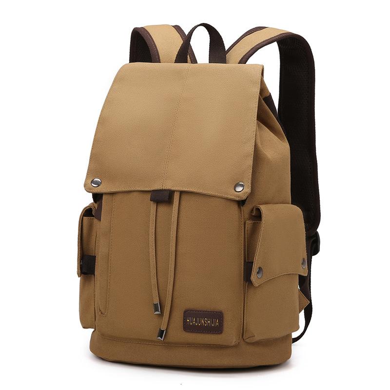 New Canvas Men's Trendy Backpack with Large Capacity for Middle School Students, Casual Travel Backpack