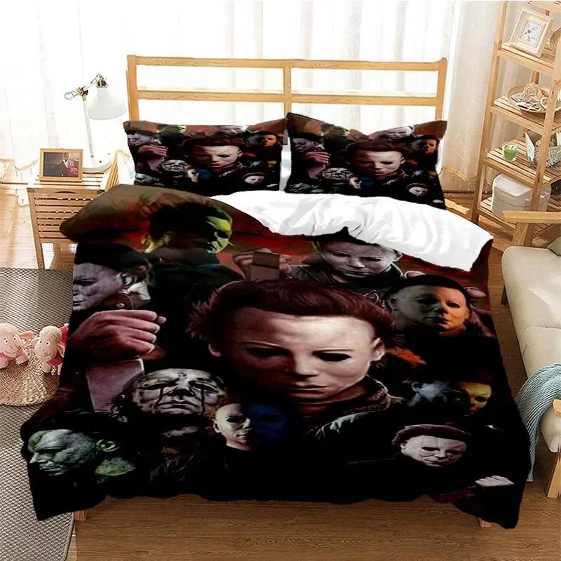 Halloween Michael Myers 3D Printed Bedding Set Duvet Covers Pillowcases Comforter Bedding Set Bedclothes Bed Linen