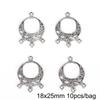 10 stk flere hull sølv sinklegering anheng for smykkekomponenter gjør DIY øredobber halsbånd armbånd