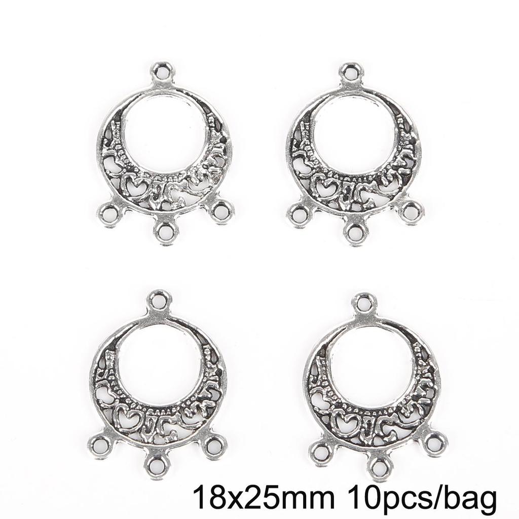 10 stk flere hull sølv sinklegering anheng for smykkekomponenter gjør DIY øredobber halsbånd armbånd