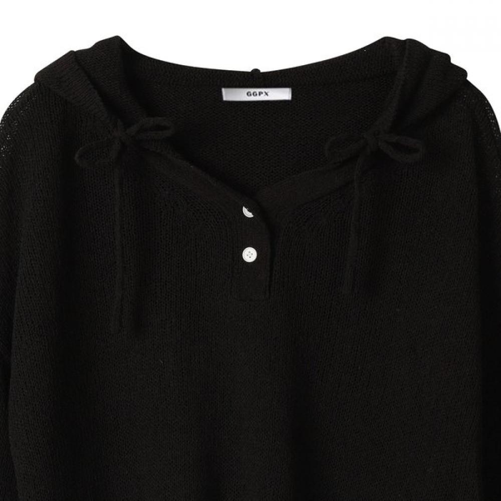GGPX New York Summer Boucle Hooded Knit Gq3kp015f