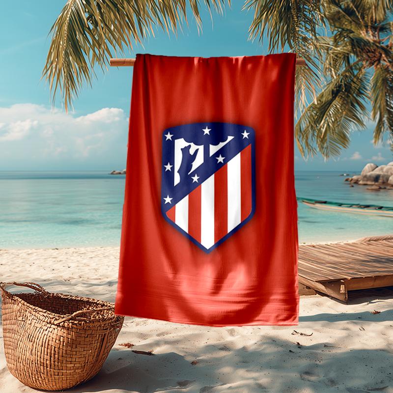 Ultra-Soft Beach Towel with Atlético Madrid Theme,Ideal for Pool - Camping, Diving - Perfect Travel Essential, Vibrant Beach Towel.