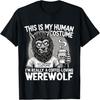 Kaffee-liebender Werwolf Mensch Kostüm Lustiges Halloween Kaffee T-Shirt