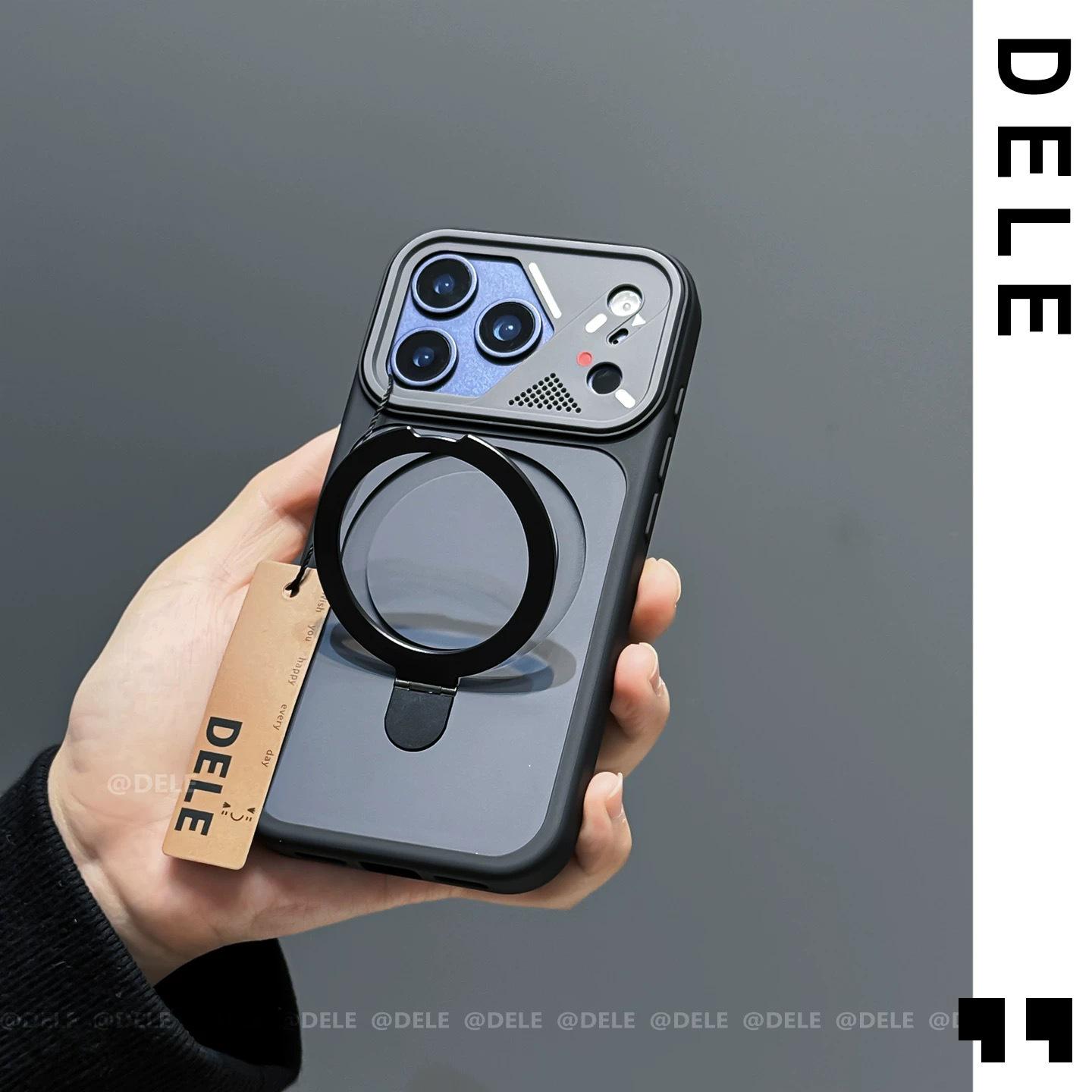

Mecha Style iPhone 17 Pro Max Case with Magnetic Bracket, Frosted Finish, High-End Feel 15 Pro Max