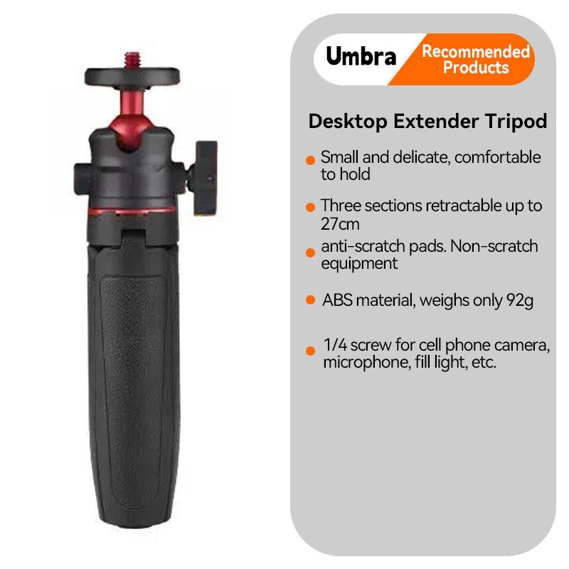 

Mini Extendable Desktop Tripod Handle Grip Stand With Flexible Ballhead 1/4 Inch Screw Extend Mount For Pocket Camera GoPro DJI чорний