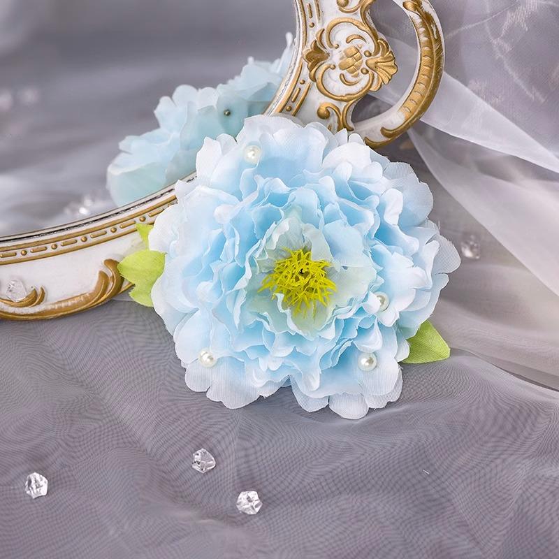 Peony flower, Hanfu headgear hairpin antique silk flower fresh jewelry accessories flower hair accessories headgear clip