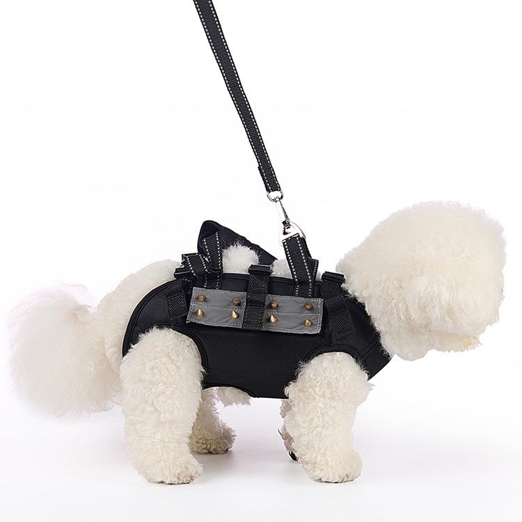 

Pet Harness & Leash for Small/Medium Dogs - Bite-Resistant, Tear-Proof with Handheld Grip Small чорний