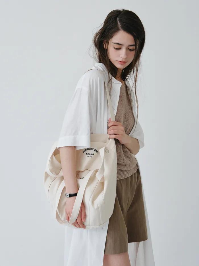 REPLAIN EVERYDAY CANVAS BAG_IVORY