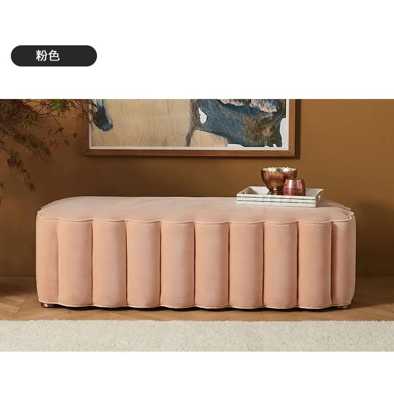 Nordic Flannel Shoe Changing Stool American Leisure Sofa Ottoman Living Room Furniture Luxury Sofa Bench