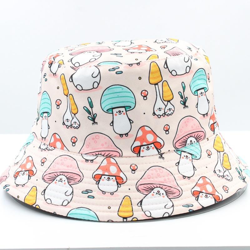 Sommer Sonnenhut Beidseitig tragbar Tierdruck Fischerhut für Männer Frauen Baumwolle Bob Panama Mädchen Strand Reise Outdoor Fischerhut