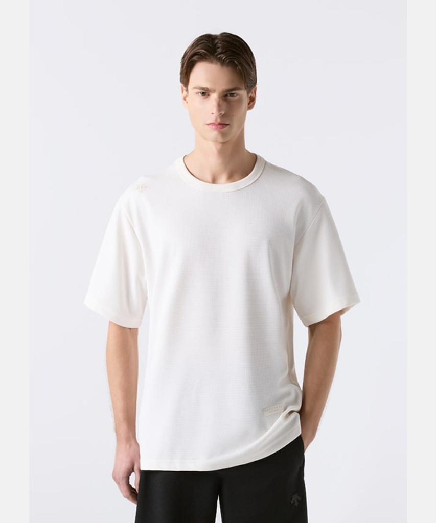 DESCENTE Dry Waffle Short Sleeve T-Shirt Ivory Sr111Uts32