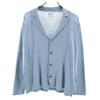 Linen Blend Long Sleeve Knit Cardigan 38 Blue Gray Women Used