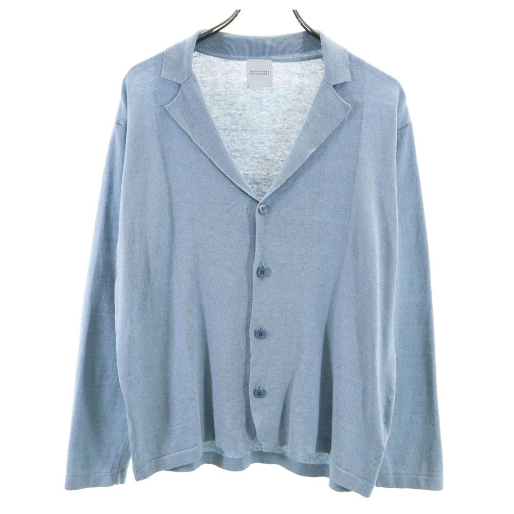 

MACKINTOSH PHILOSOPHY Linen Blend Long sleeve knit cardigan 38 Blue gray Women Used