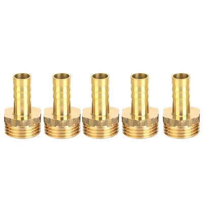 5 Pcs Brass Barb Connector Male Thread Water Pipe Connector Hose Connector G12 To 10mm