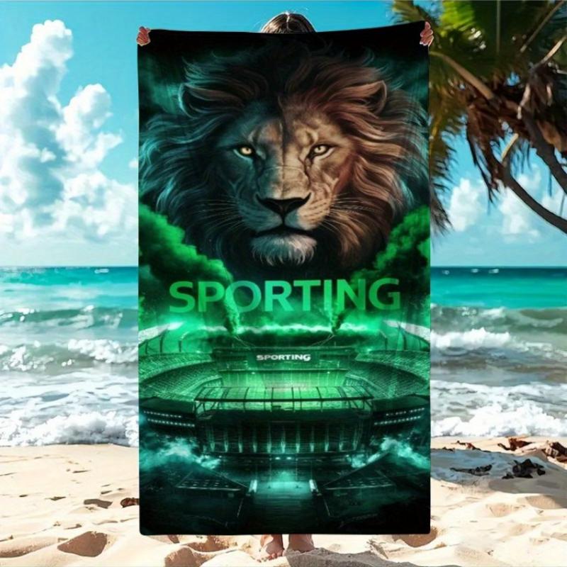 

One Popular Lion Print Beach Towel, Soft And Absorbent, Lightweight, Suitable for Hand Or Machine Washing, Perfect for Vacations W40*H60(CM)