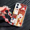 Bracelet Chain Shockproof Phone Case For iPhone 12 Funda iPhone 11 13 15 14 16 Pro Max 12promax Hard Plastic Cover With Lanyard