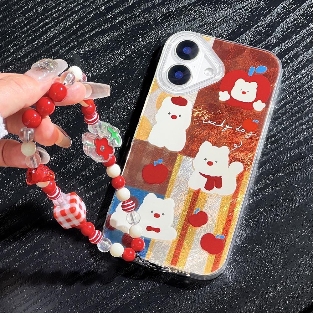 Bracelet Chain Shockproof Phone Case For iPhone 12 Funda iPhone 11 13 15 14 16 Pro Max 12promax Hard Plastic Cover With Lanyard