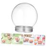 Lurrose 9-Piece Clear Plastic Snow Globe DIY Kit, 270ml Spherical Globes for Holiday Decorations and Kids' Crafts