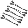 5pcs Fan Splitter Cable 1 To 2 Converter 3pin Fan Splitter Extension Power Cable