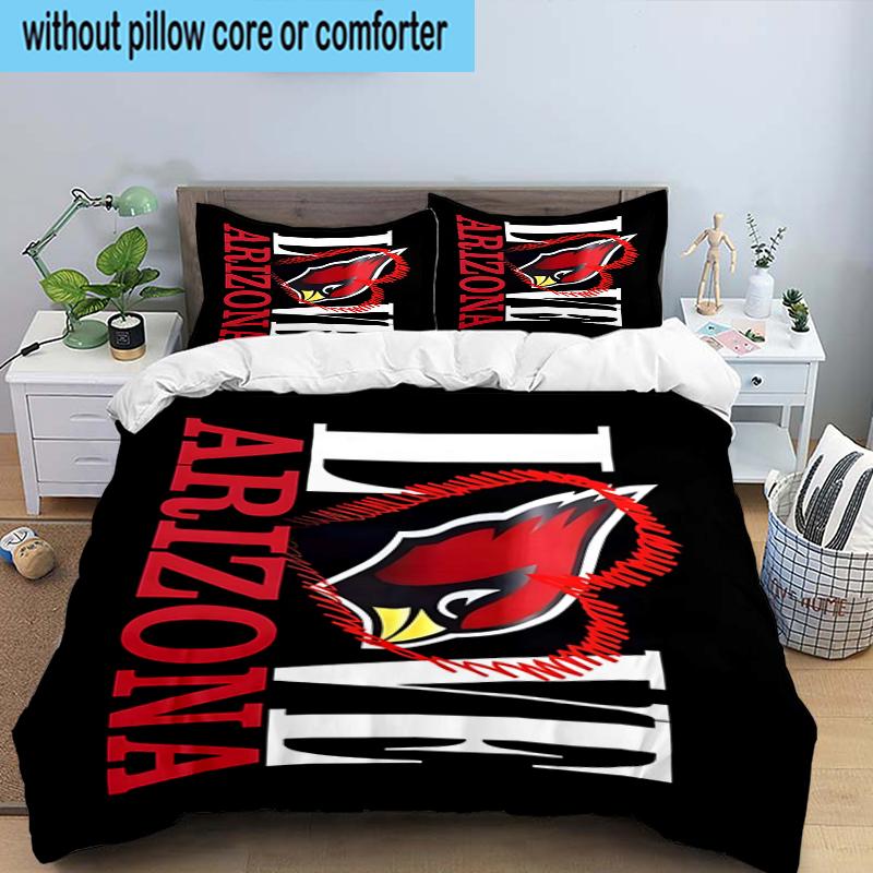 Arizona Cardinals Logo 3PCS Bedding Set 2D Printing (Includes 1 Duvet Cover + 2 Pillowcases Coreless), Bedroom decor,Fan gift