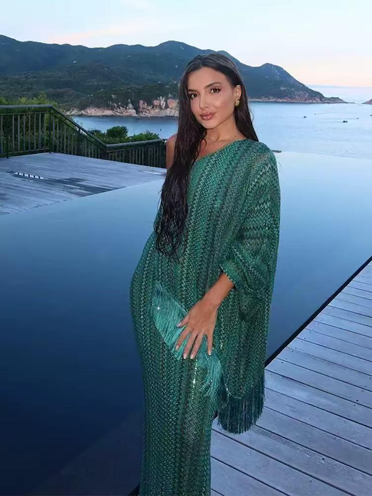 2026 Stylish European & American Women's Elegant Long Tassel Dress