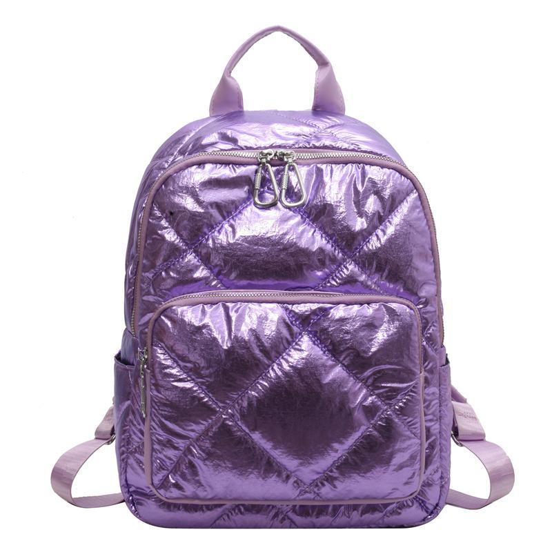Pearlescent Padded Backpack for Women Winter Ultra-light Spatial Feminine School Bag