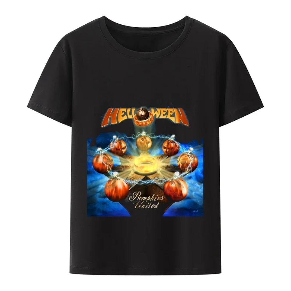 Vintage Helloween  Pumpkins  Concert Band T Shirt Men Summer  Short-sleev  Casual T-shirts SX- 4xl  L454