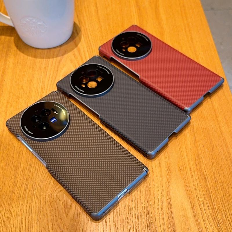 Business Carbon Fiber Texture Leather Hinge Protect Case for VIVO X Fold 6 5 3 3Pro Skin Feel Magnetic Framless Shockproof Cover