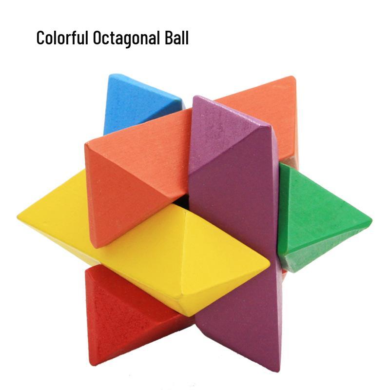 100-Piece Kongming Lock Wooden Puzzle Set for Kids and Adults