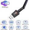 600Mbps Dual Band 2.4/5GHz Internet USB WiFi Adapter, Laptop Wireless Receiver Network Dongle with Antenna, Compatible with Windows