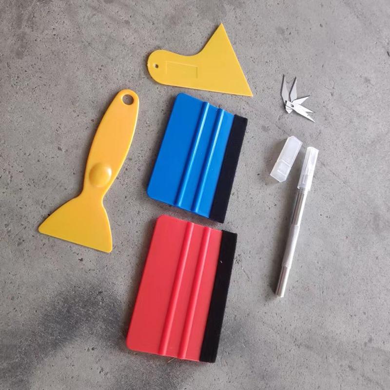 1 Set Car Tools Wrap Film Sticker Wrapping Tool Vehicle Vinyl Wrap Window Tint Film Tool Kit Cutter Aid Tool Window Tinting