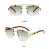 Vintage UV Protection Men & Women Square Rimless Sunglasses Cheetah Head Sunglasses Eyewear