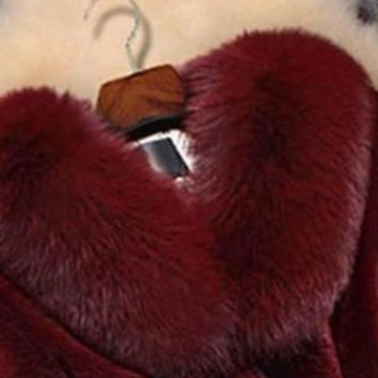 Cappotto in Finta Pelliccia Donna Inverno Morbido Fibbia Strass Slim Elastico Lunghezza Media