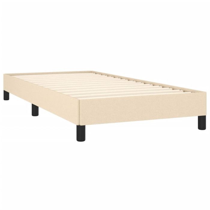 346685 vidaXL Cadre de lit Crème 90x190 cm Tissu