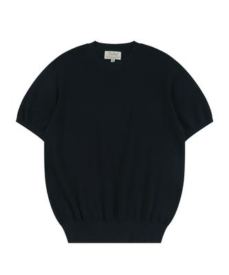 BELLIEF Essential Comfort Short Sleeve Round Knit (Navy)