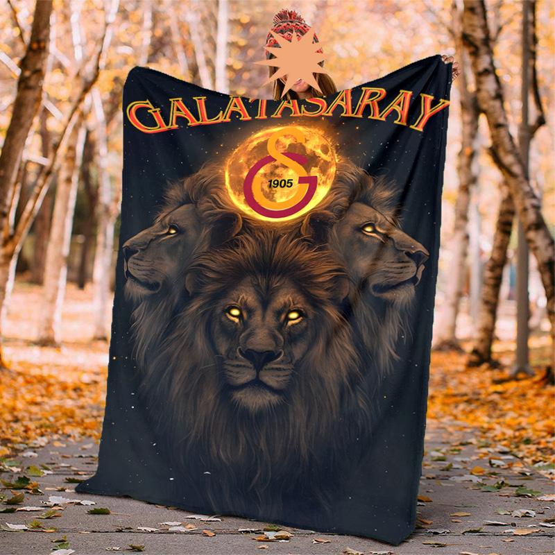 Galatasaray Flannel Blanket Soft Warm All-Season Throw, Design for Camping, Car Travel, Hiking Sofa, Bed, Office Perfect Gift for Parties